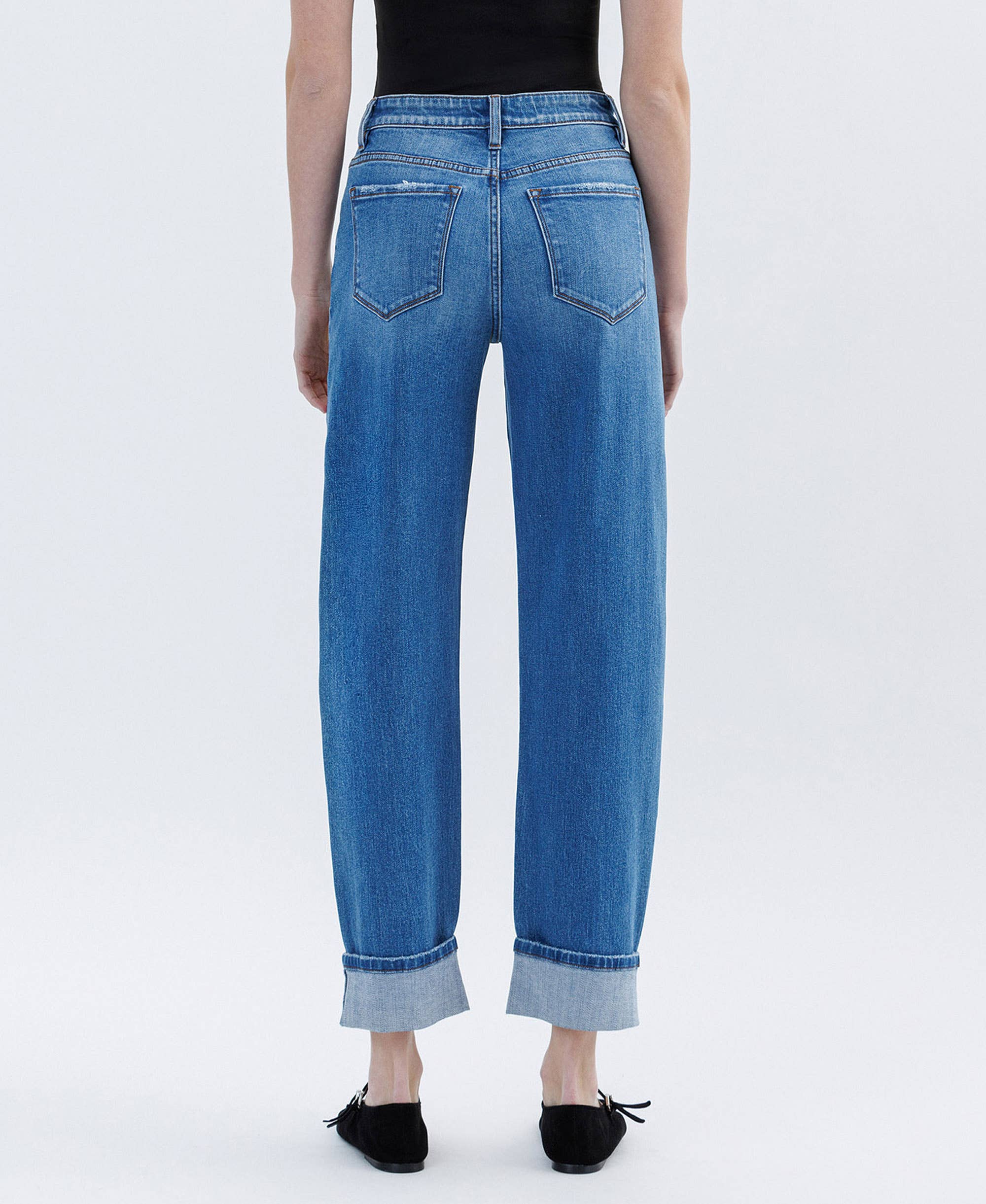 VERVET Kate Lullaby High Rise Barrel Cuffed Jeans