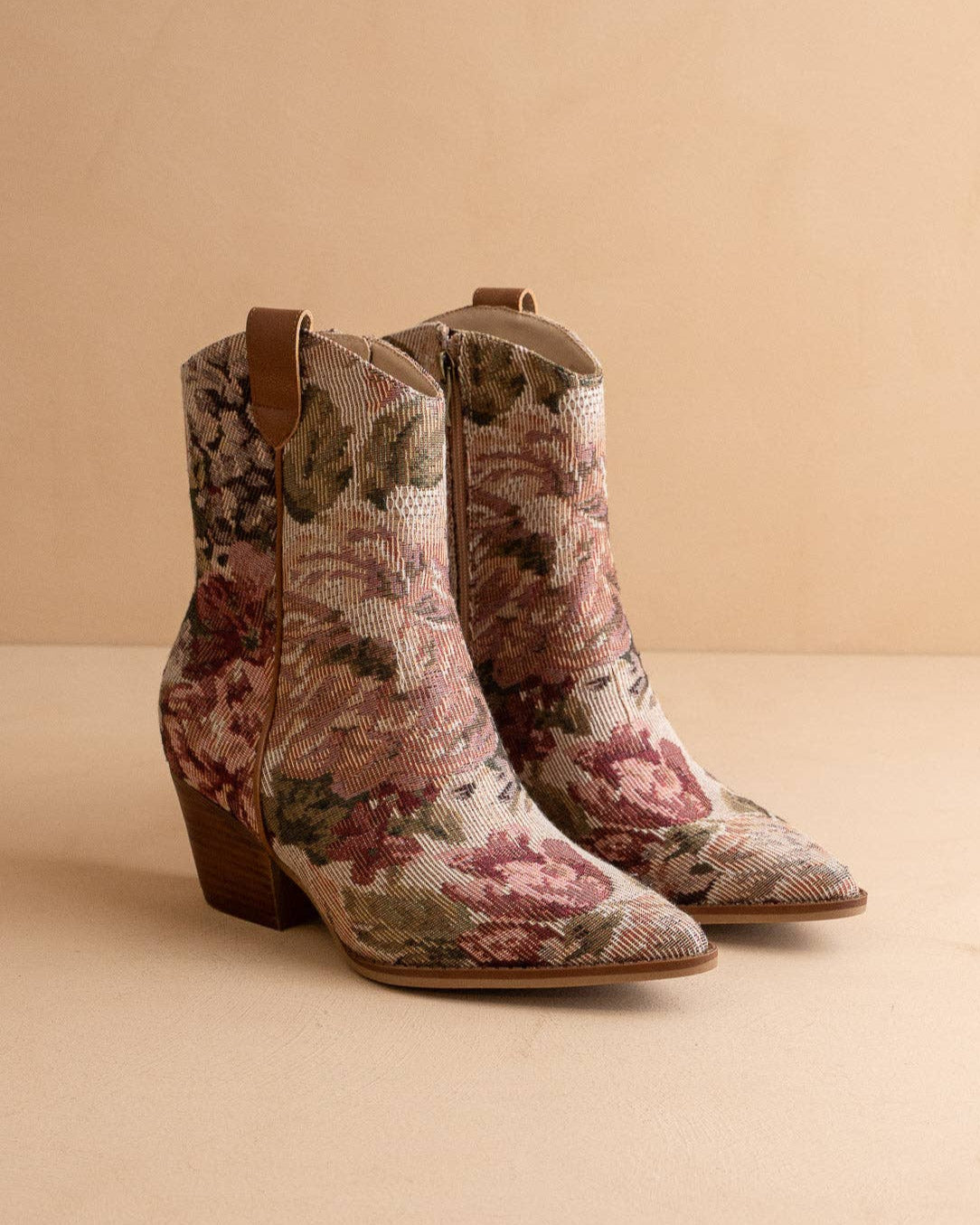 The Karina | Mauve Tapestry Bootie - Blackbird Boutique