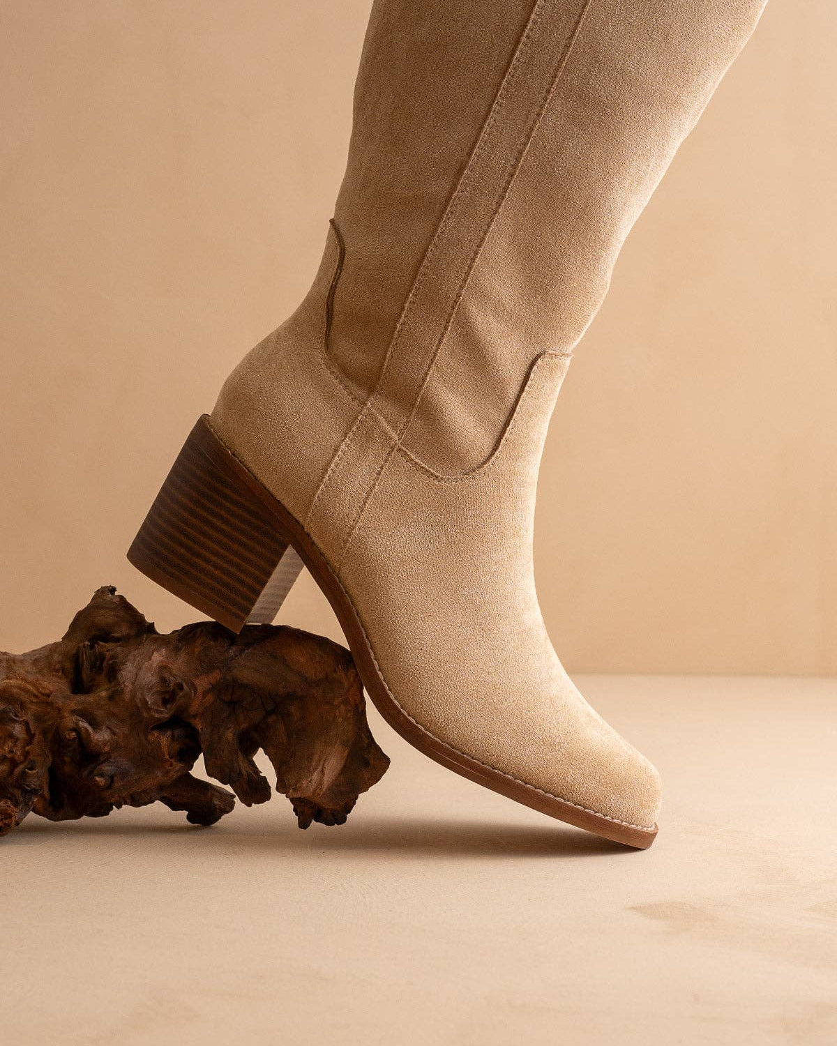 The Harriet | Almond Tall Riding Boot - Blackbird Boutique