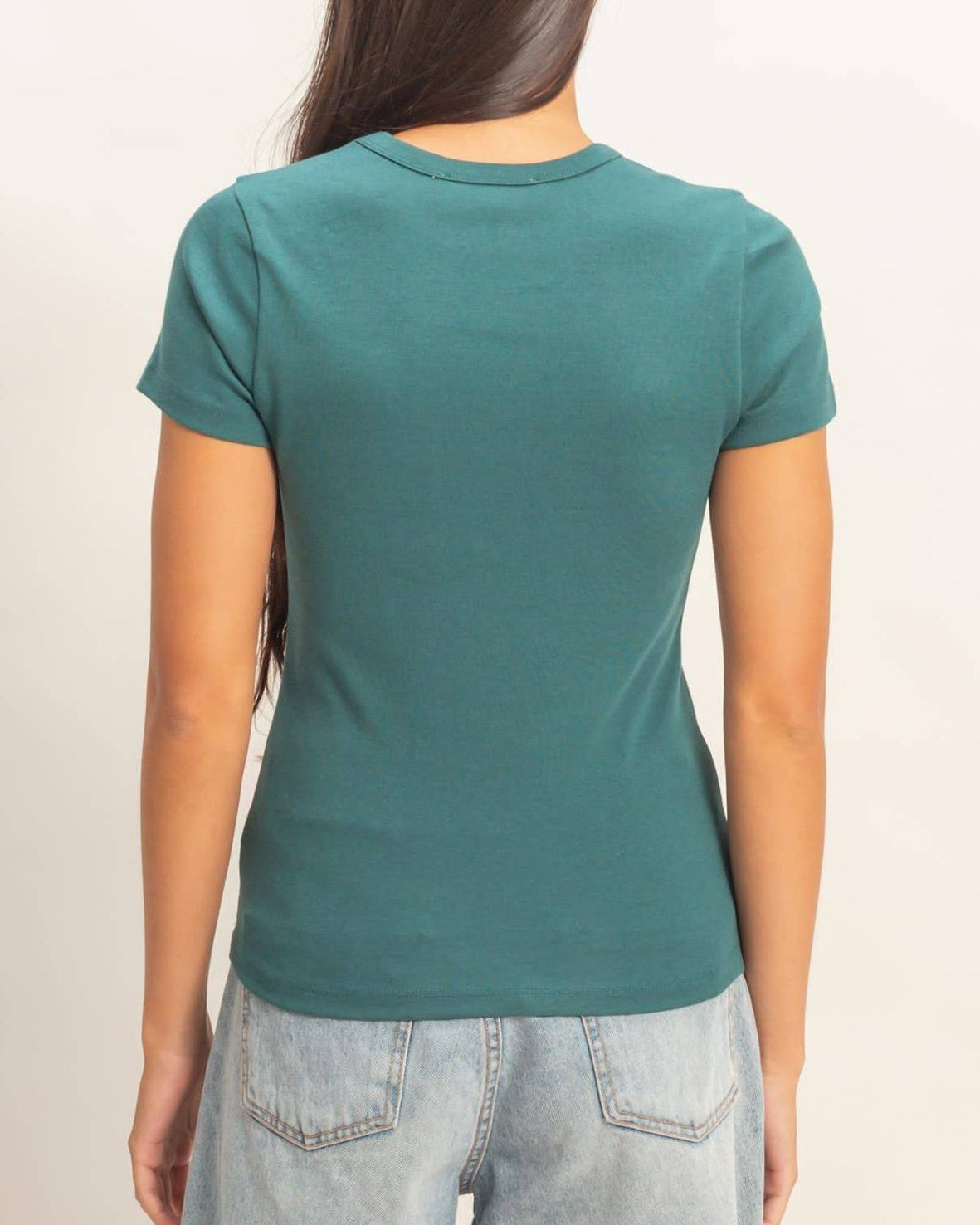Mineral Washed Crew Neck Short Sleeve Top - Blackbird Boutique