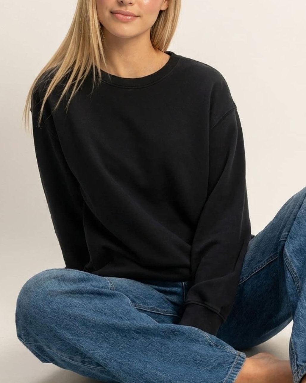 Casual Cutie Mineral Wash Crew Neck Sweatshirt