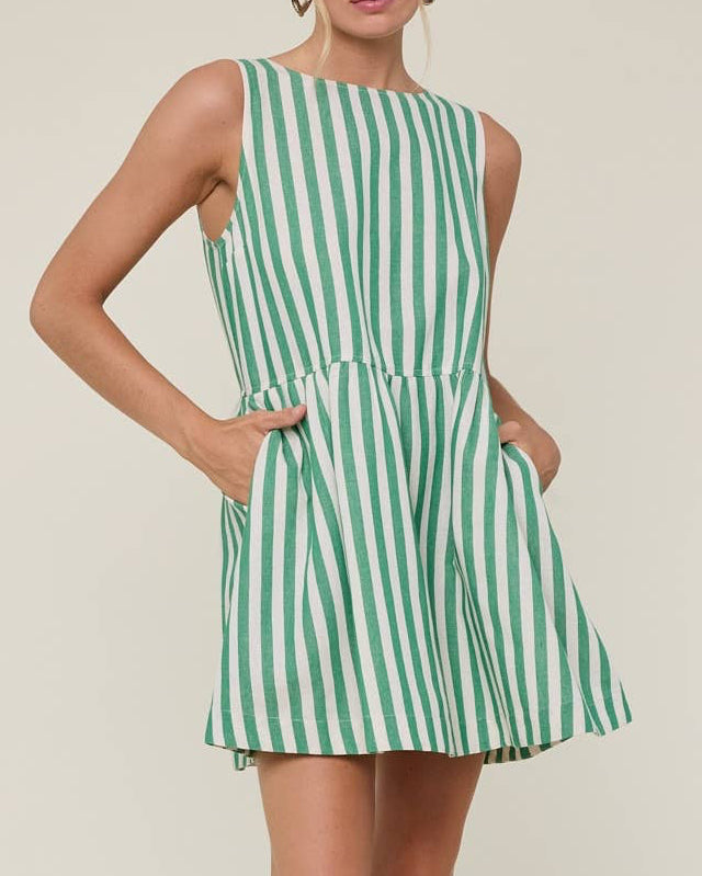 STRIPED MINI DRESS / WL25-10488 - Blackbird Boutique