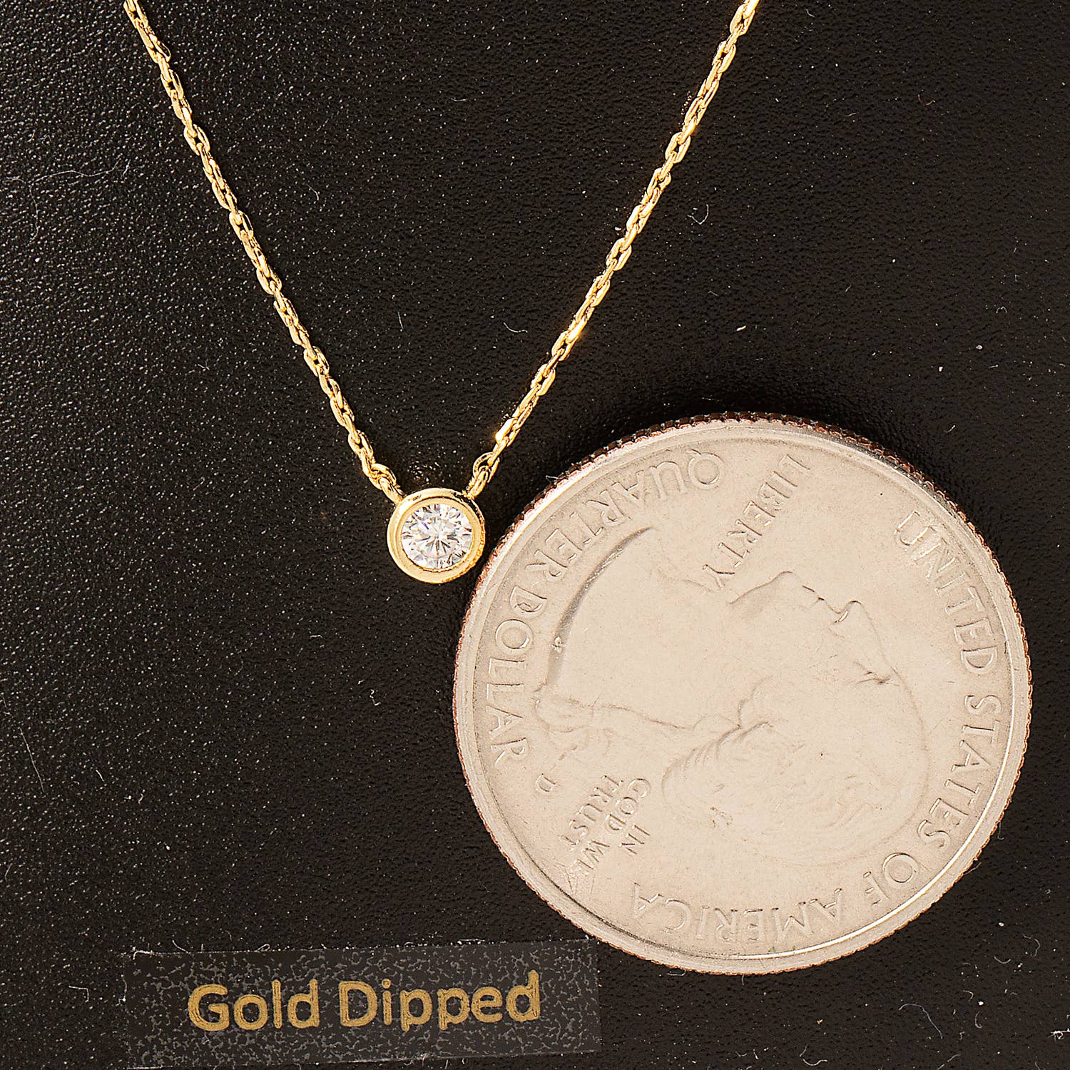 Gold Dipped Dainty Chain Stud Charm Necklace - Blackbird Boutique