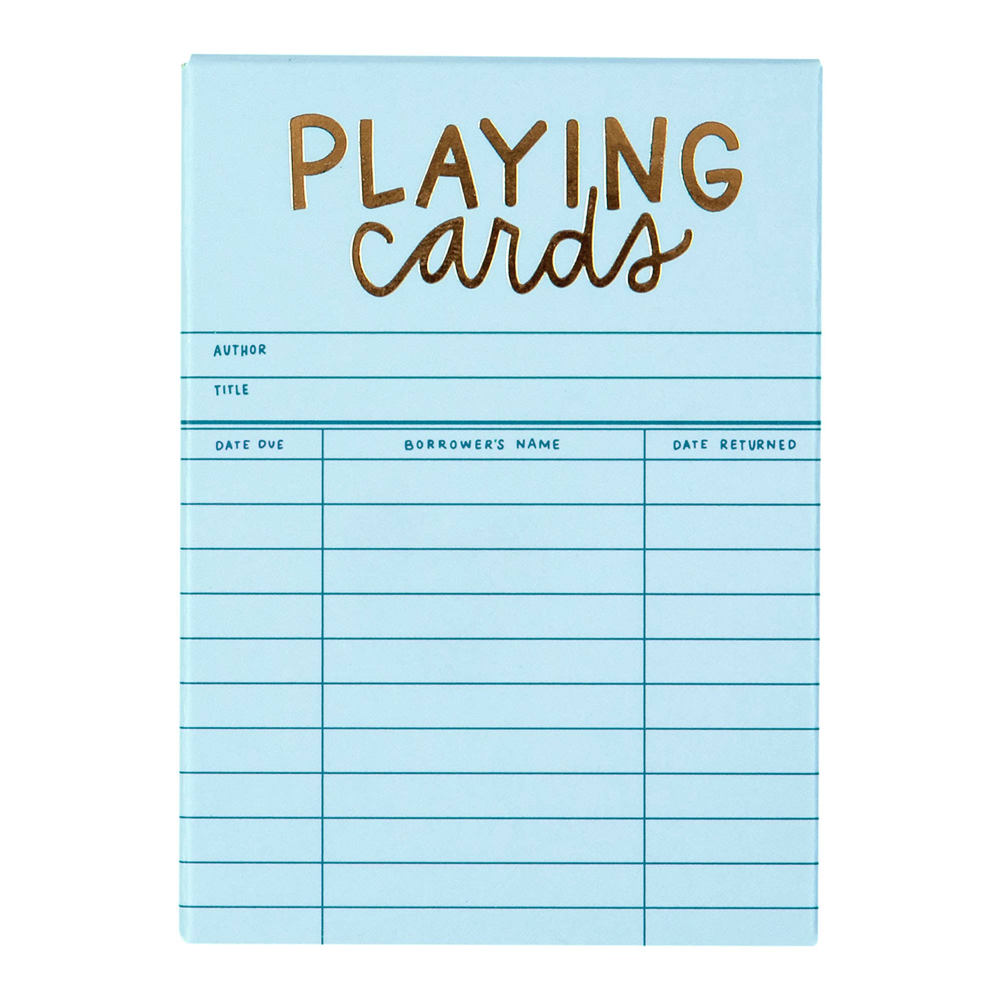 Sky Blue Library Card Deck Of Playing Cards