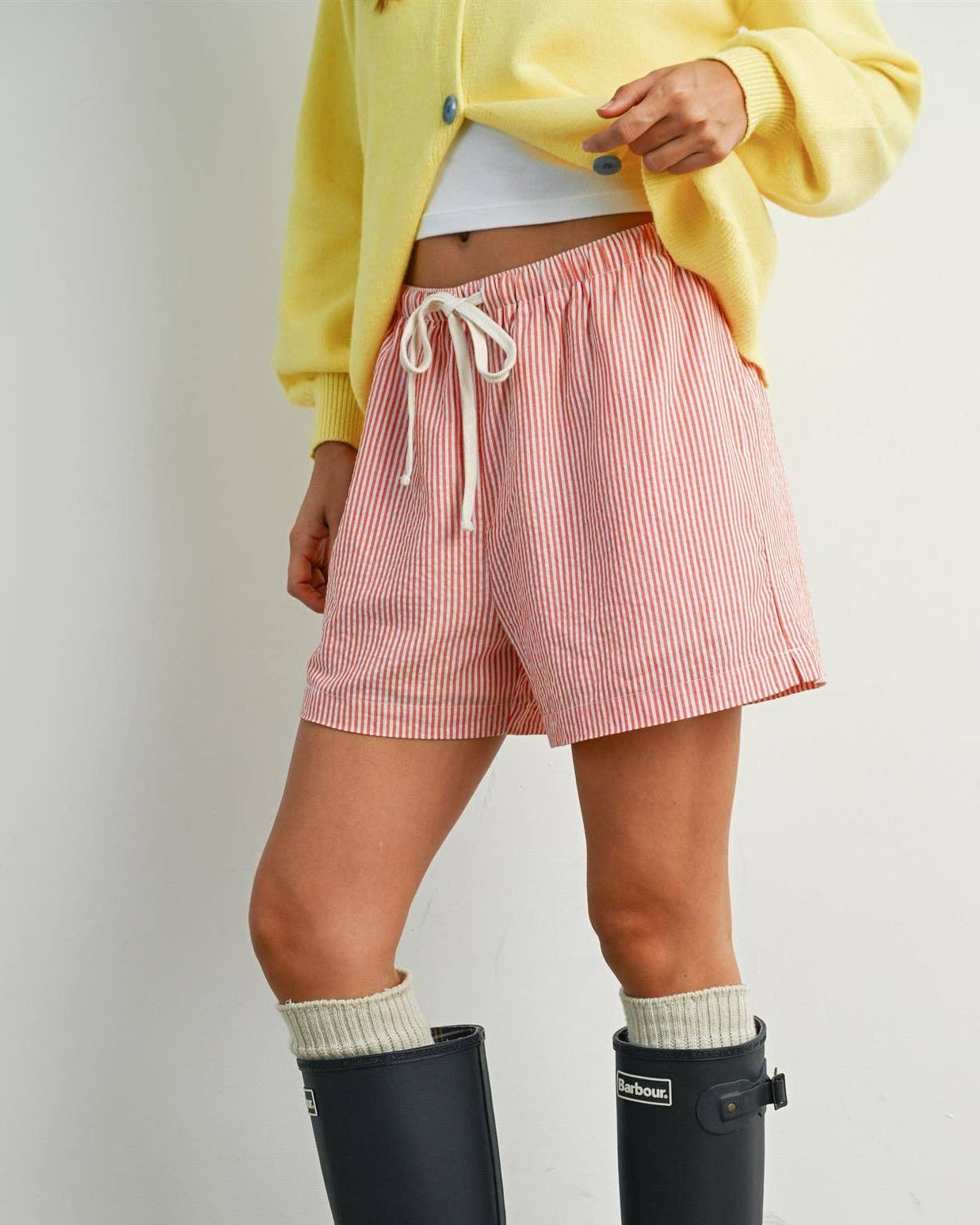 Casual Striped Drawstring Shorts - BMP7940 - Blackbird Boutique