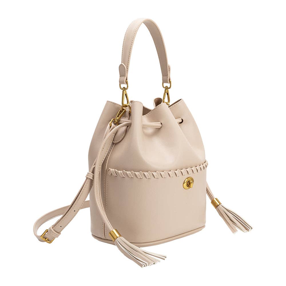 MELIE BIANCO Janae Bone Recycled Vegan Leather Top Handle Bag