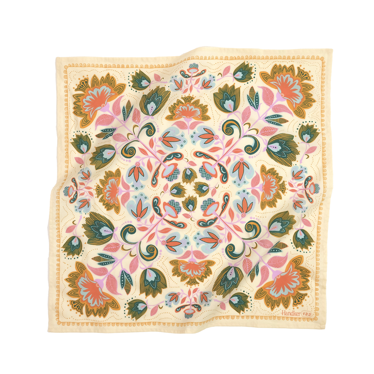 Decorative blanket with floral pattern on a white background