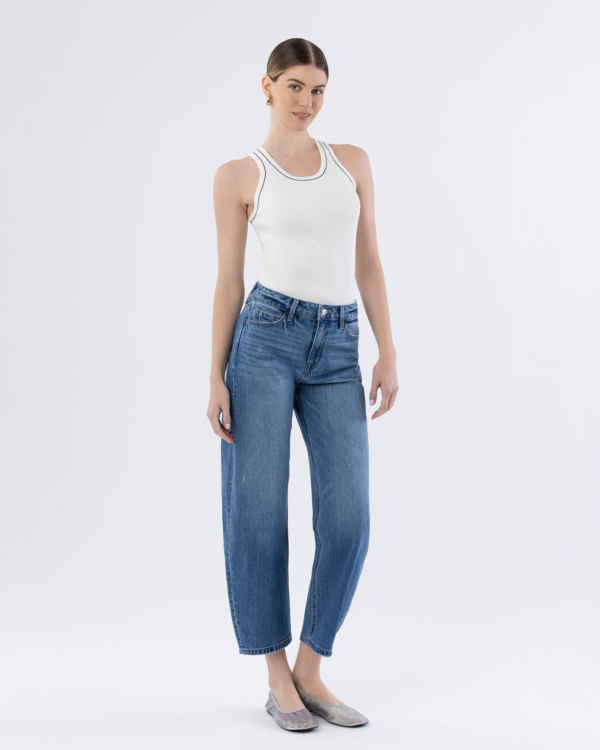 Vervet Kate High Rise Barrel Leg Jean - Blackbird Boutique