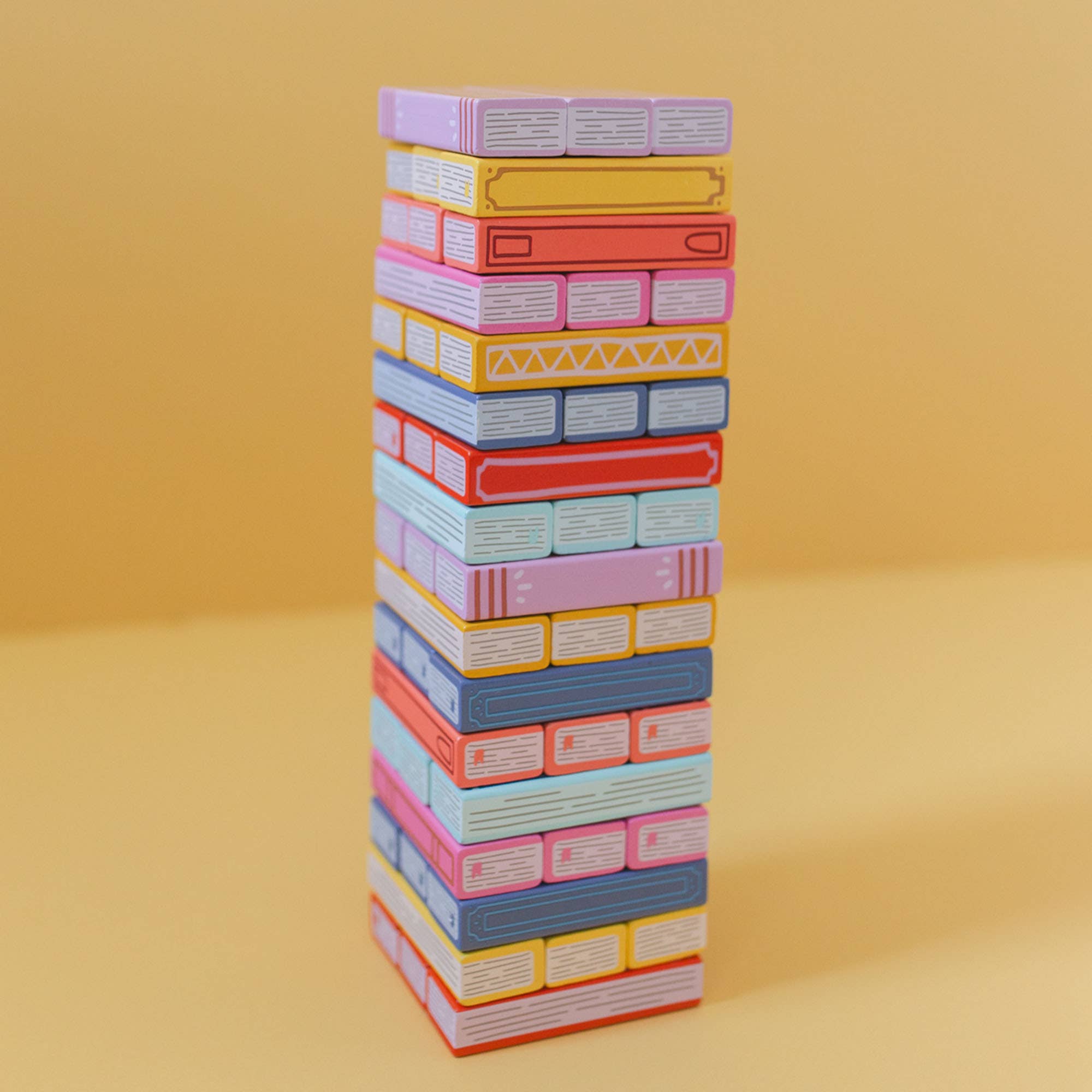 Tumbling Book Stack - Wooden Block Stacking & Balance Game - Blackbird Boutique
