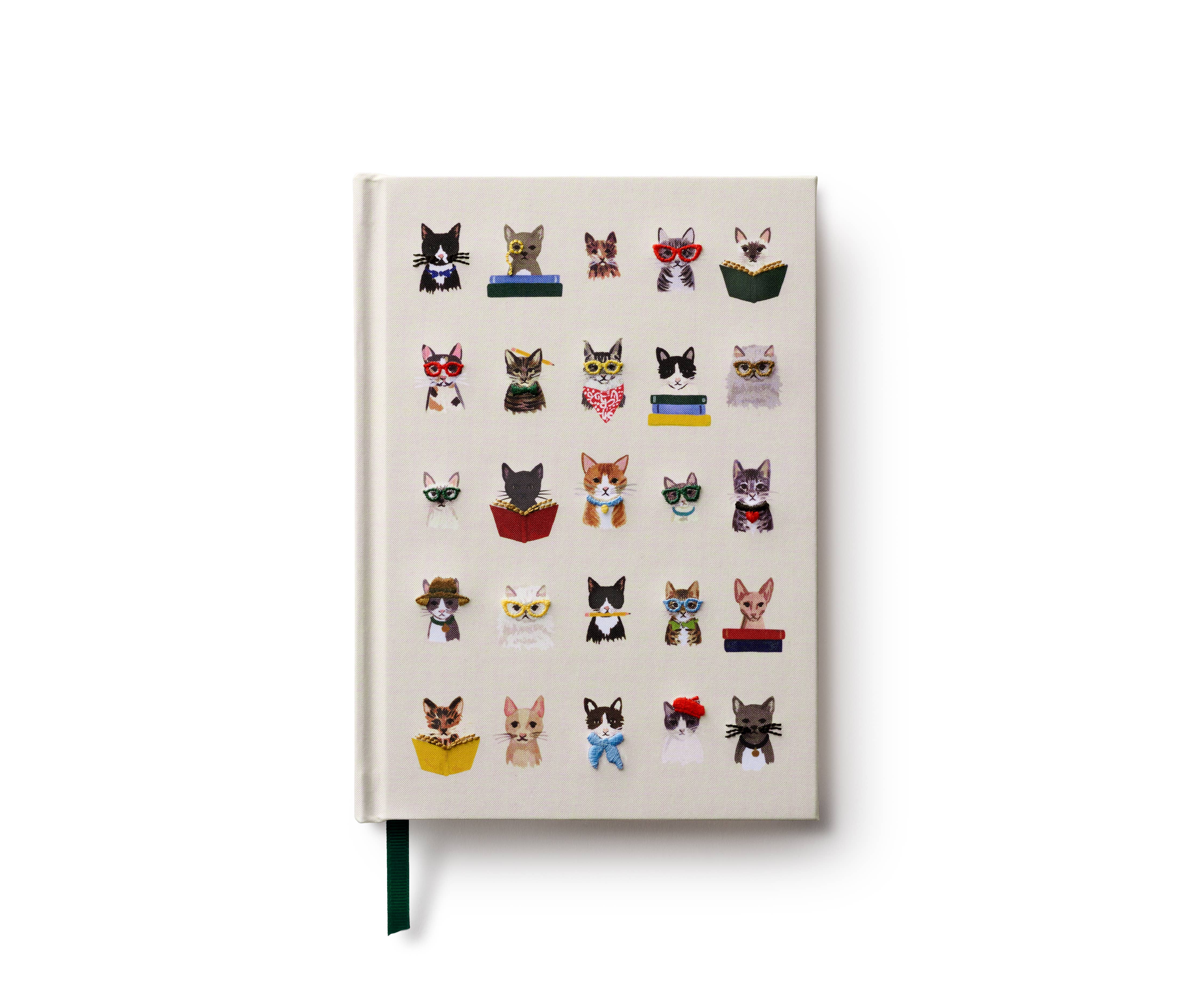 Studious Cats Embroidered Journal - Blackbird Boutique