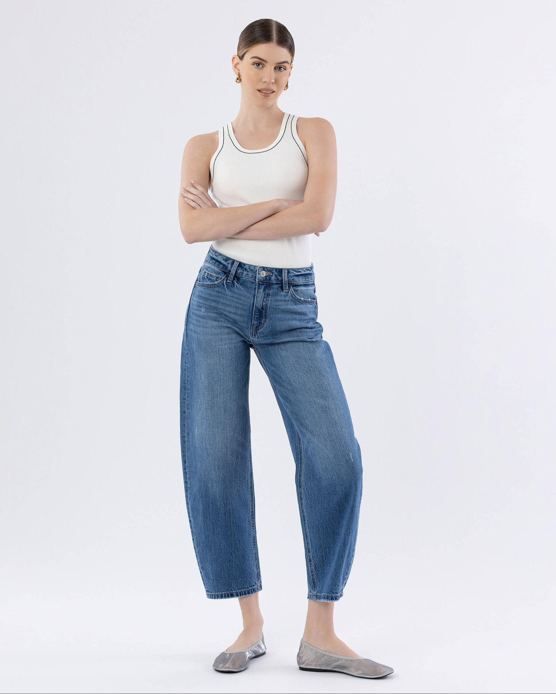 Vervet Kate High Rise Barrel Leg Jean - Blackbird Boutique
