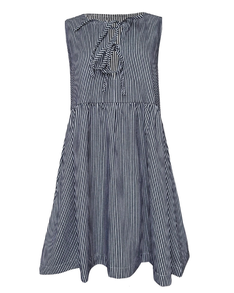 Mini Stripe Bow Front Dress - Blackbird Boutique