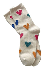 Heart Pattern Crew Sock