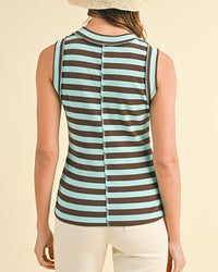 Striped Ribbed Knit Tank - Blackbird Boutique