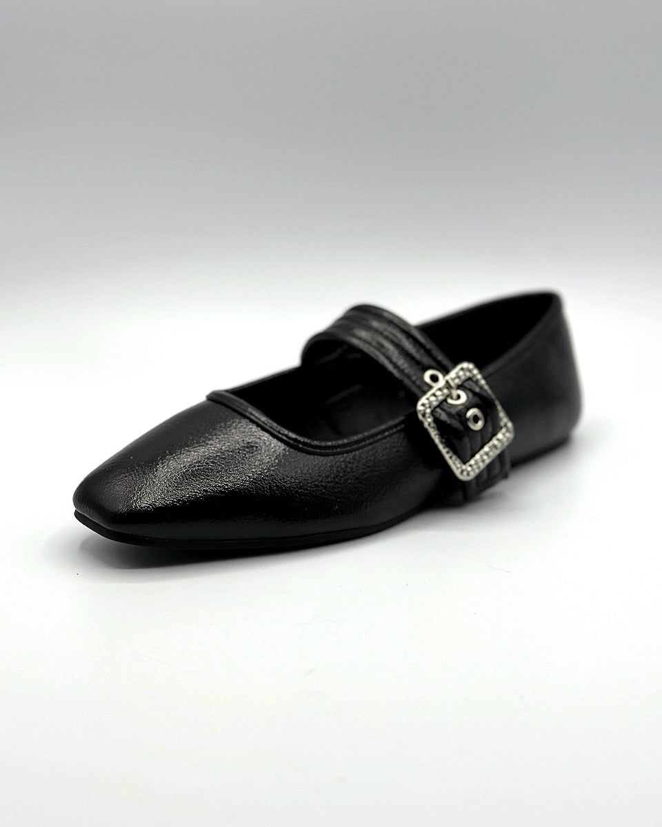 SPARROW SQUARE-TOE PADDED STRAP MARY JANE FLAT - Blackbird Boutique