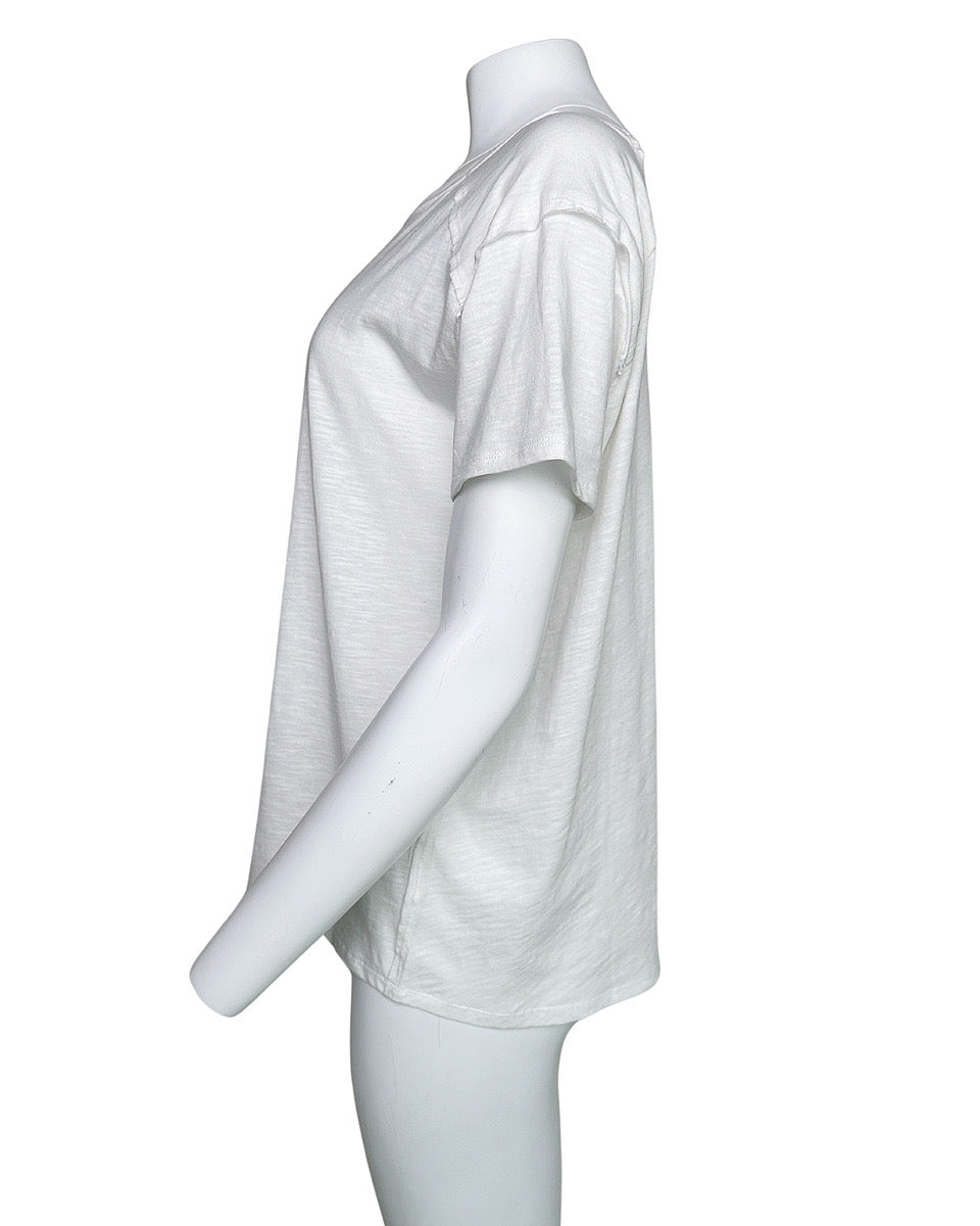 Short Sleeve Knit Tee in Off White - Blackbird Boutique