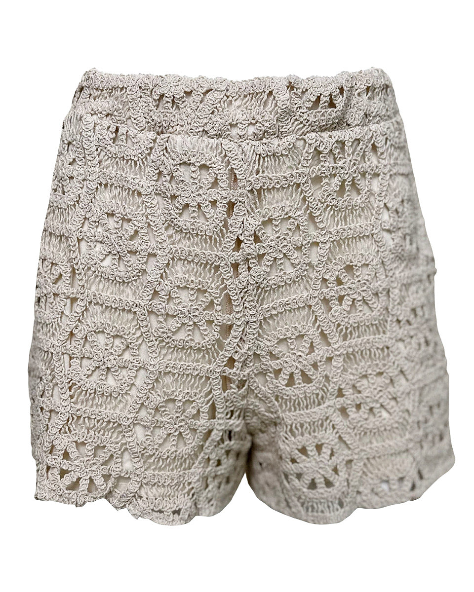 Crochet Short Set in Natural - Blackbird Boutique