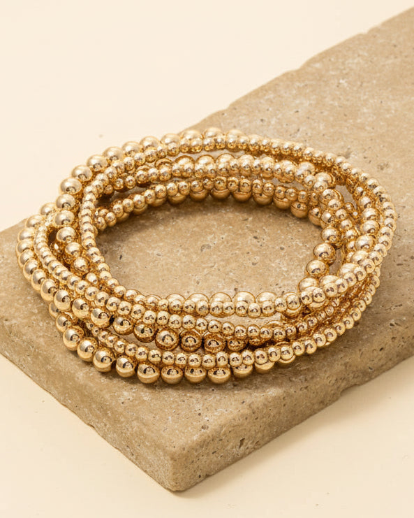 Mixed Mini Metallic Beaded Bracelet Set - Blackbird Boutique