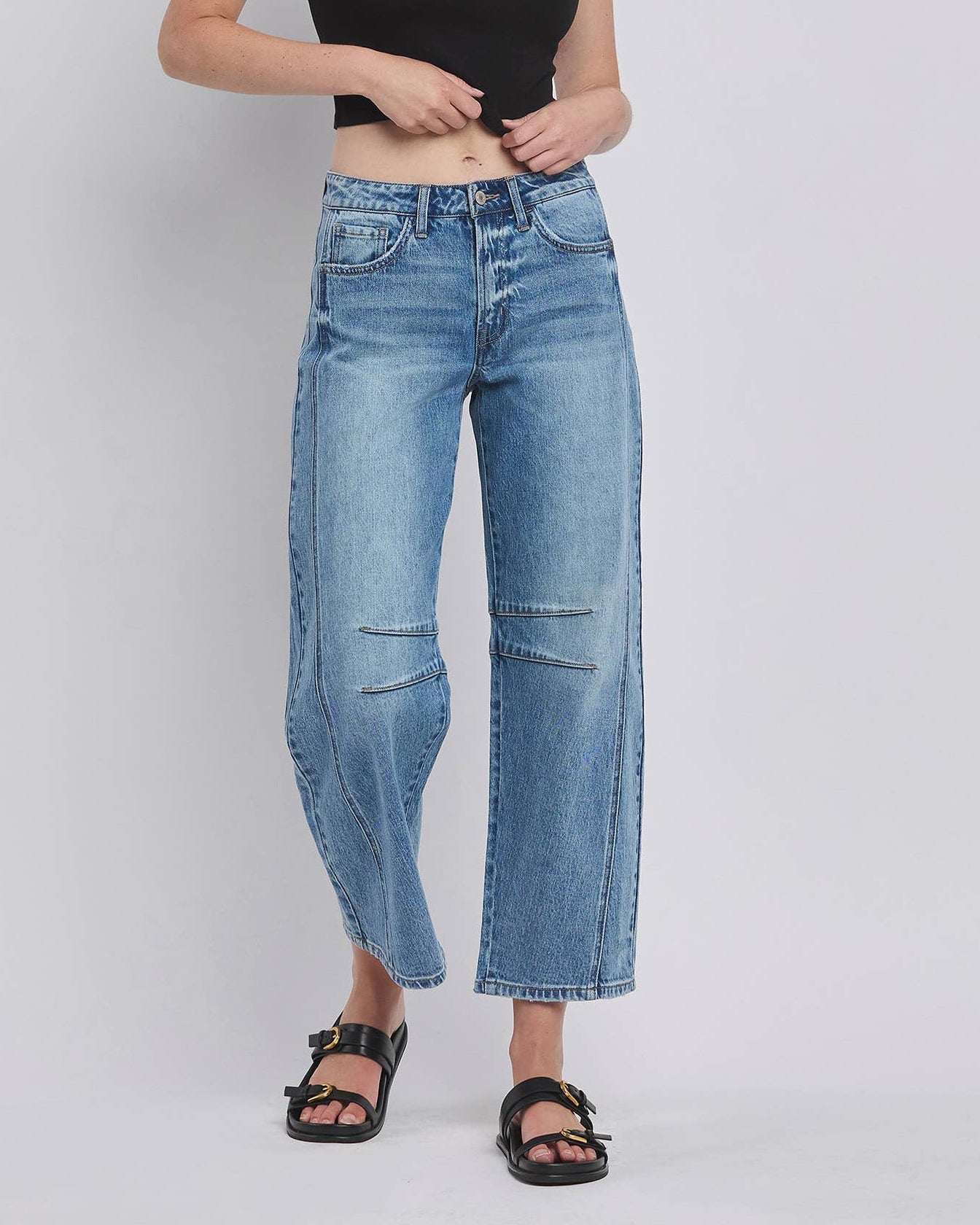 Vervet-Kate High Rise Dart Barrel Leg Jean - Blackbird Boutique