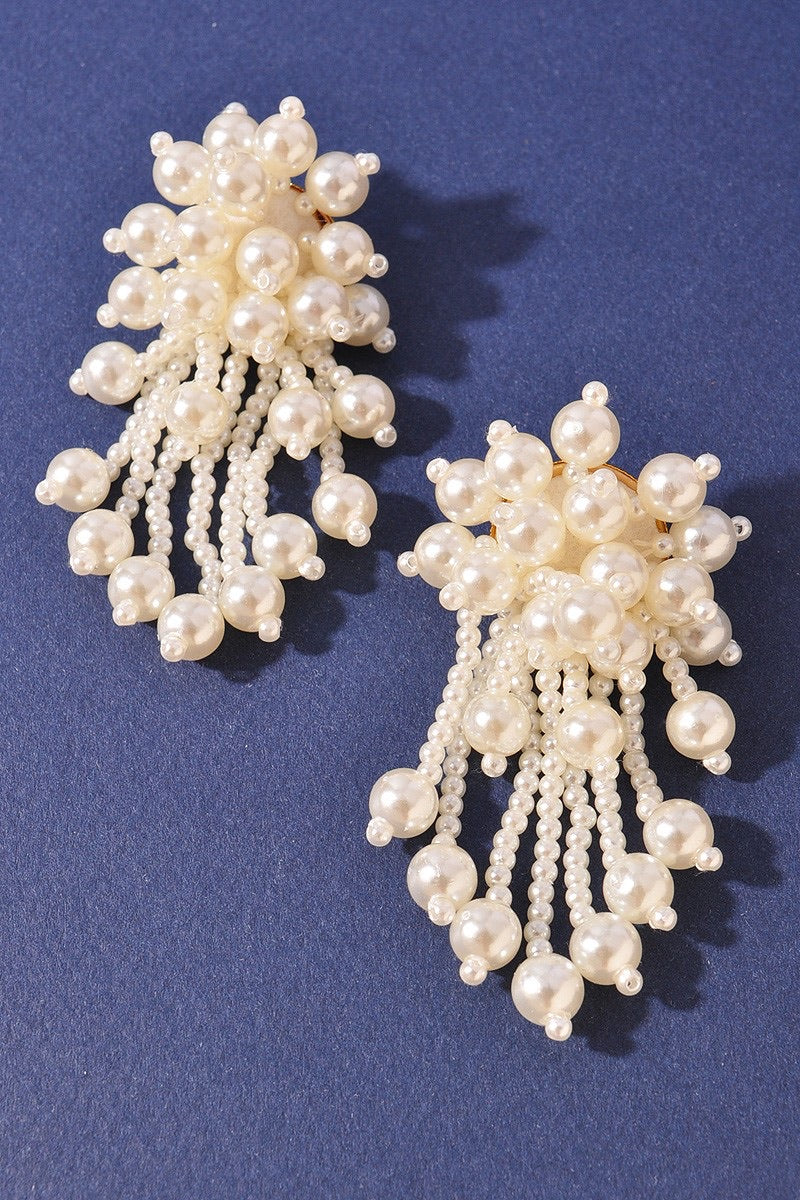 Flower Pearl Bead Earrings - Blackbird Boutique