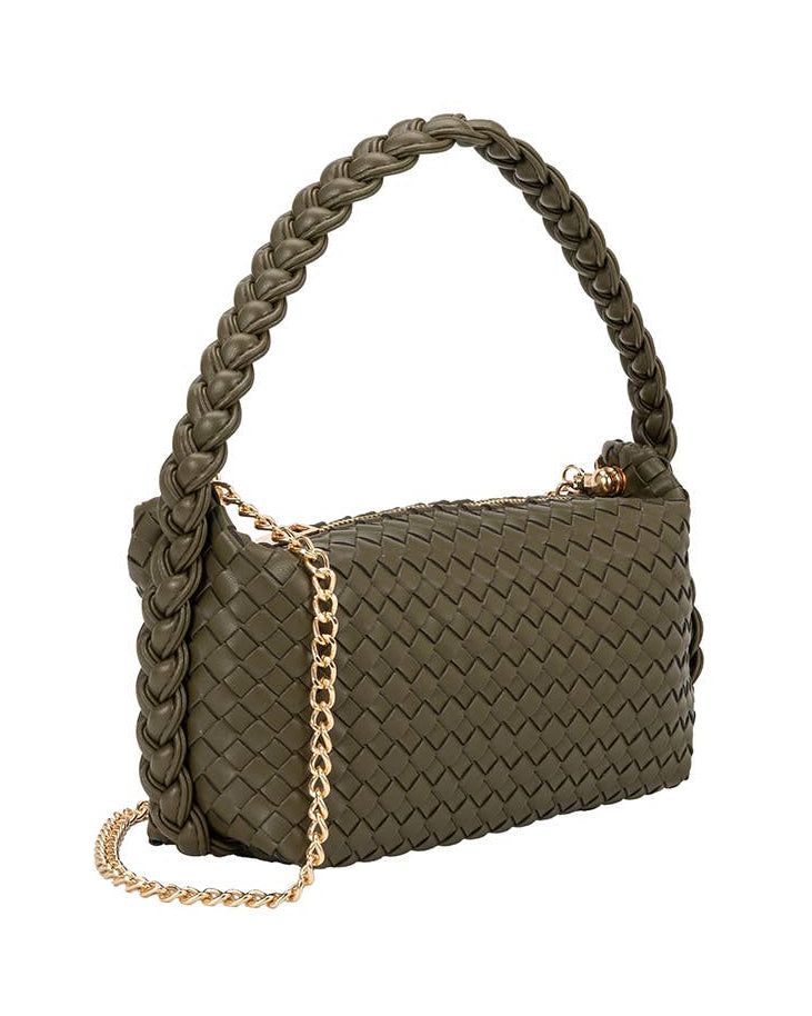 Alma Olive Recycled Vegan Top Handle Bag - Blackbird Boutique