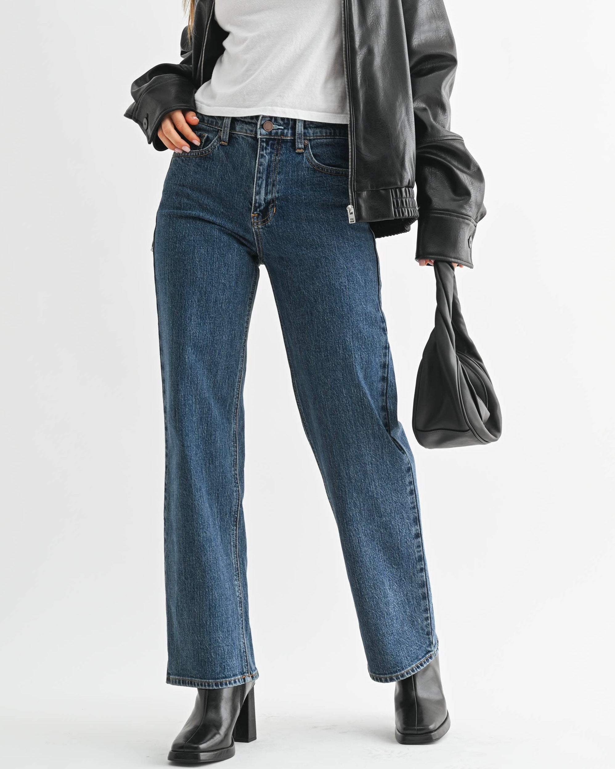 JBD Dark Retro Straight Jeans - Blackbird Boutique