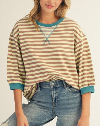 Casual Striped Top - Blackbird Boutique