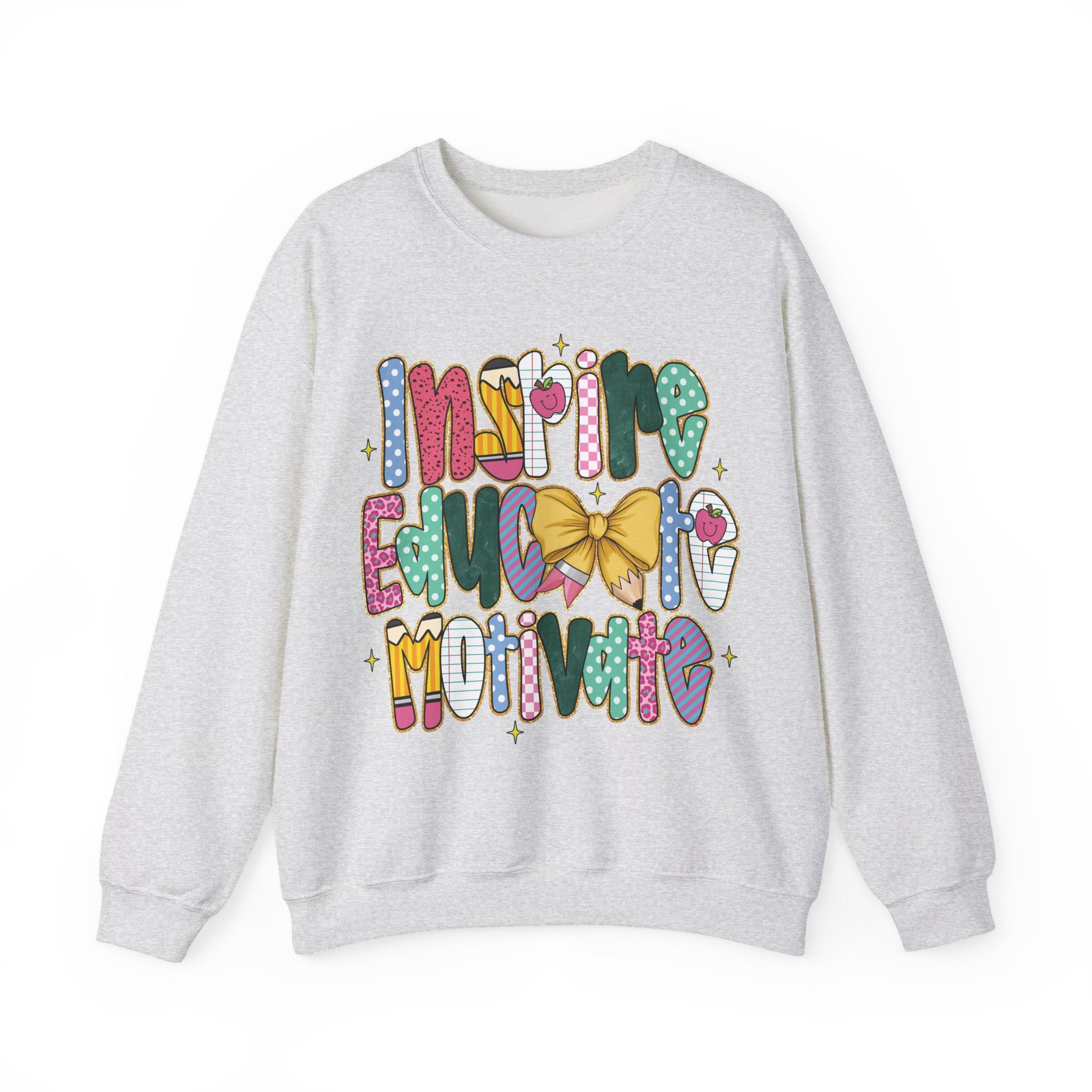 {ONLINE ONLY} Inspire/Educate/Motivate Teacher Graphic Crewneck Sweatshirt