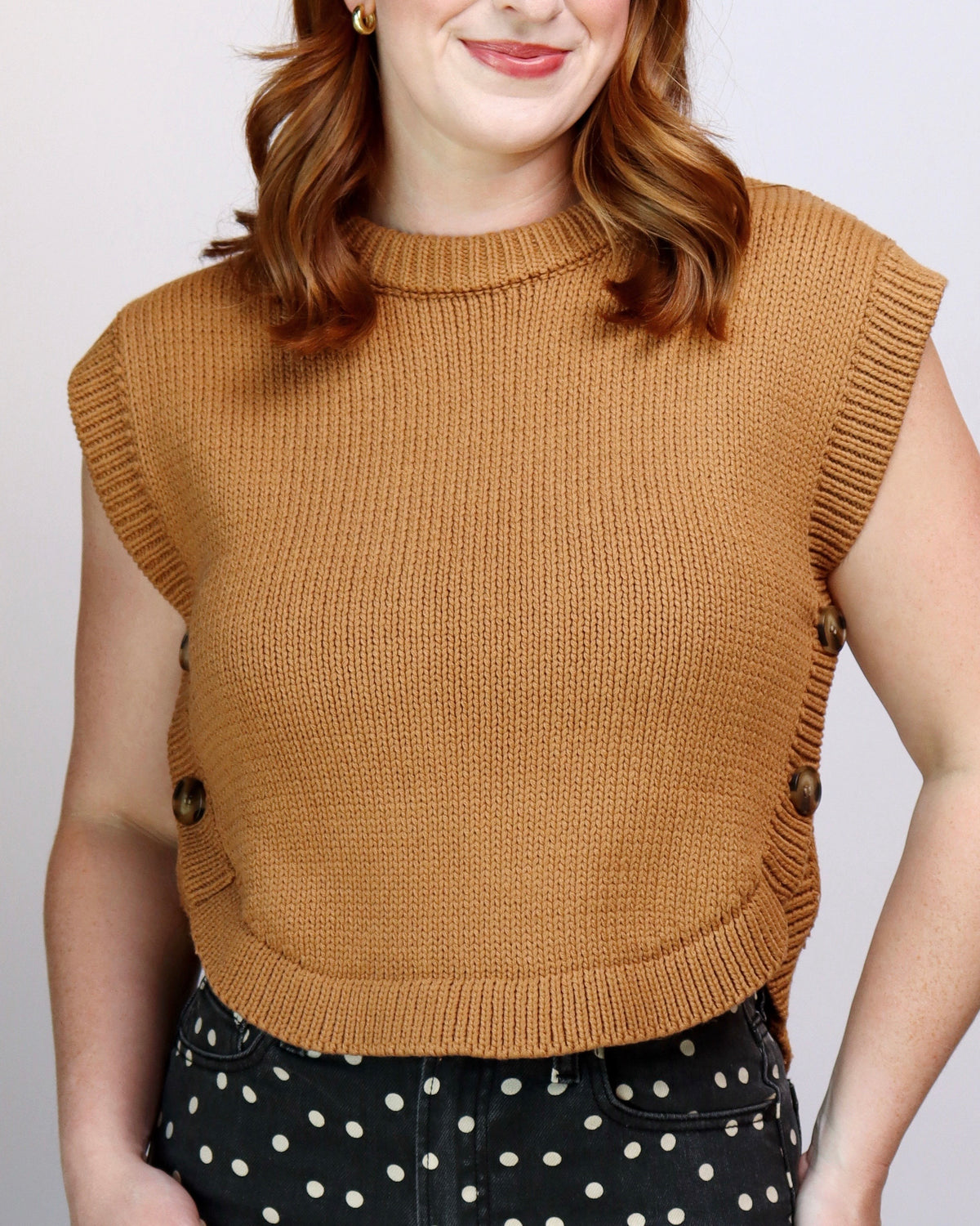 Suzie All Year Round Side Button Sweater Vest