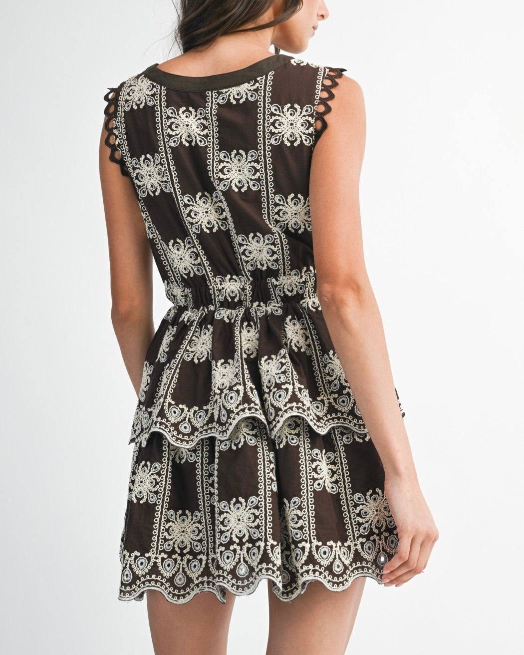 Embroidered Tiered Dress - Blackbird Boutique