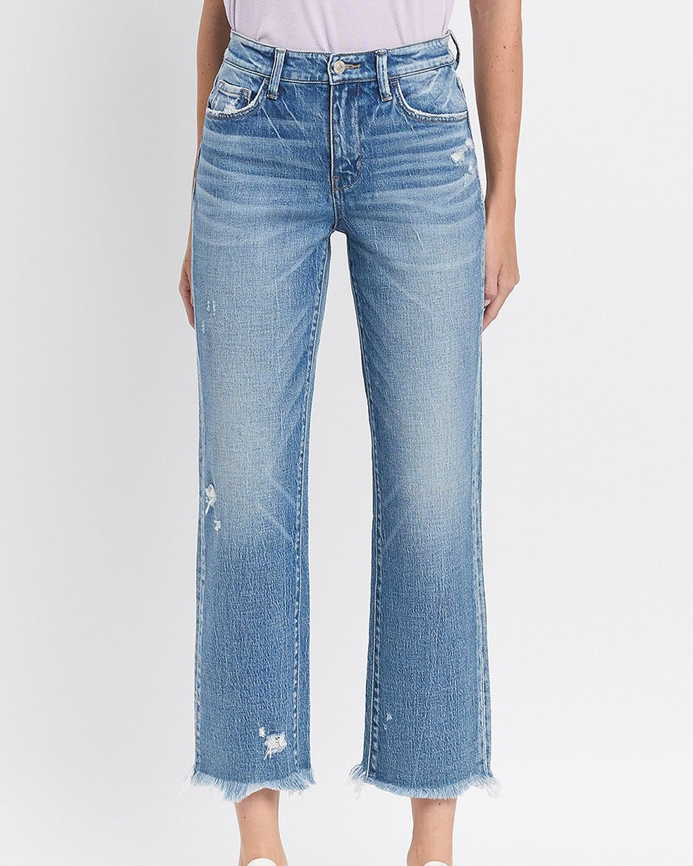 Victoria - High Rise Crop Straight Jeans - Blackbird Boutique