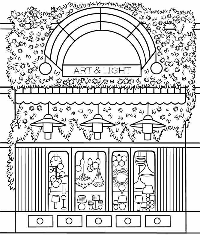 Cozy Boutiques Coloring Book