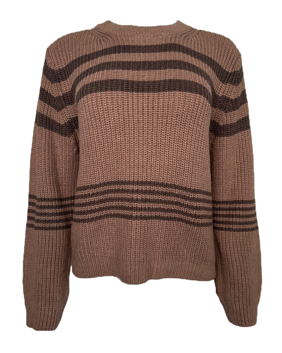 Round Neck Striped Sweater - Blackbird Boutique