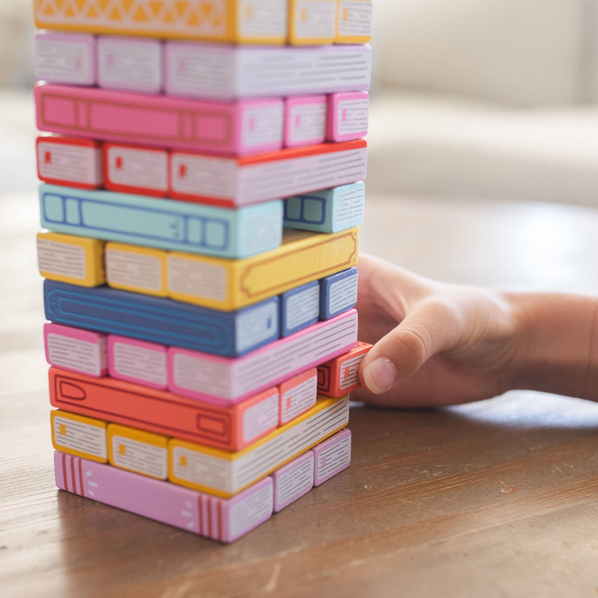 Tumbling Book Stack - Wooden Block Stacking & Balance Game - Blackbird Boutique