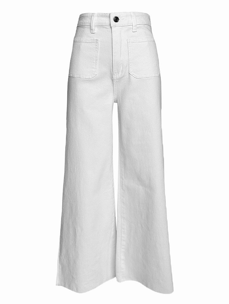 White Wide Leg Denim - Blackbird Boutique