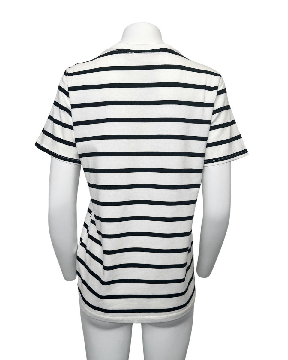 Black and White Striped Tee - Blackbird Boutique