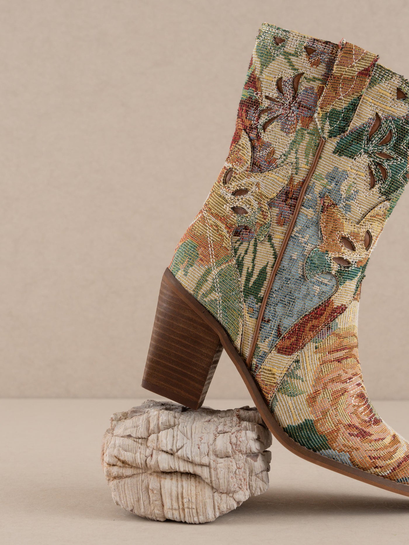 Sorrel Paneled Western Bootie in Floral