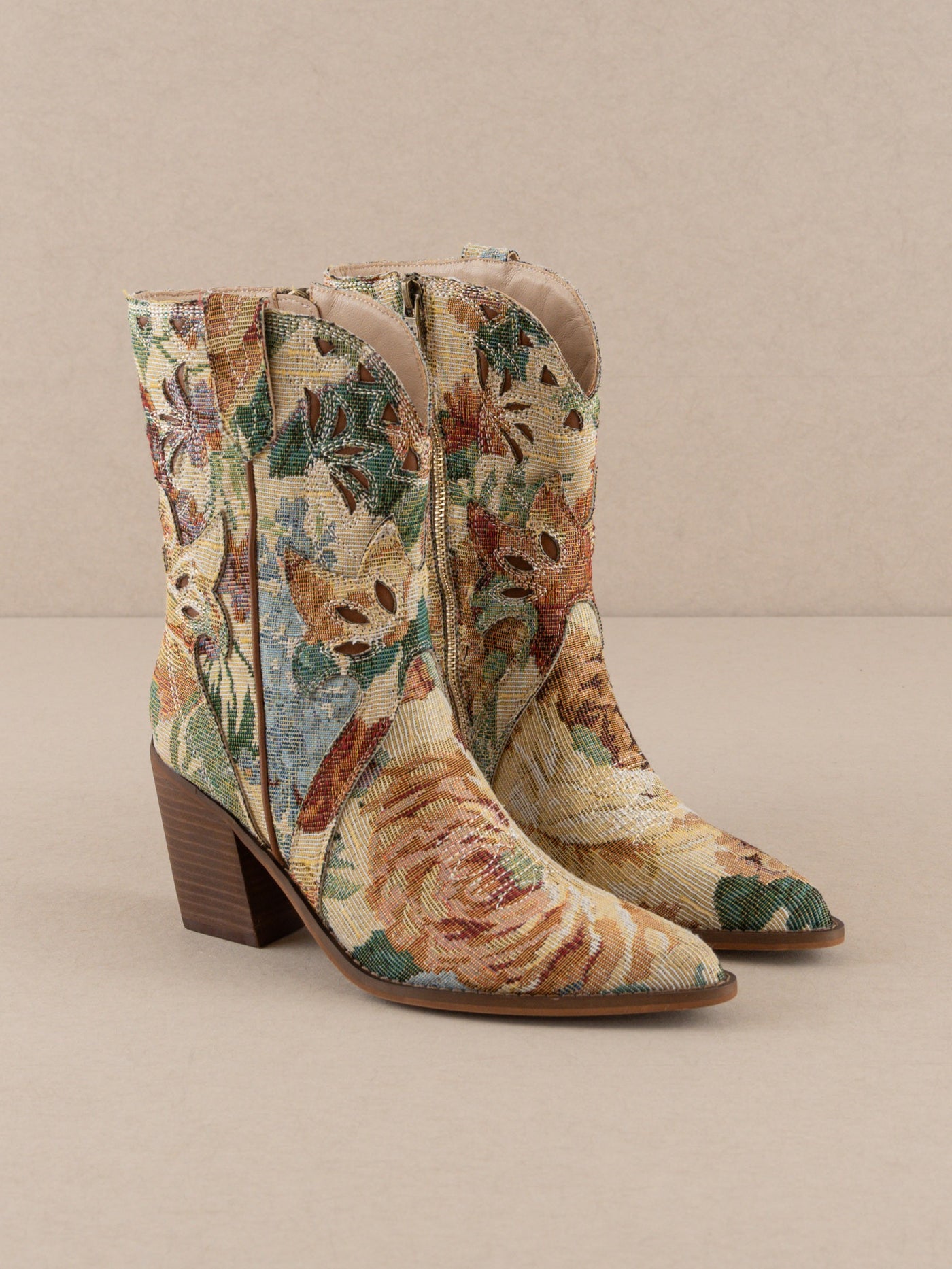 Sorrel Paneled Western Bootie in Floral