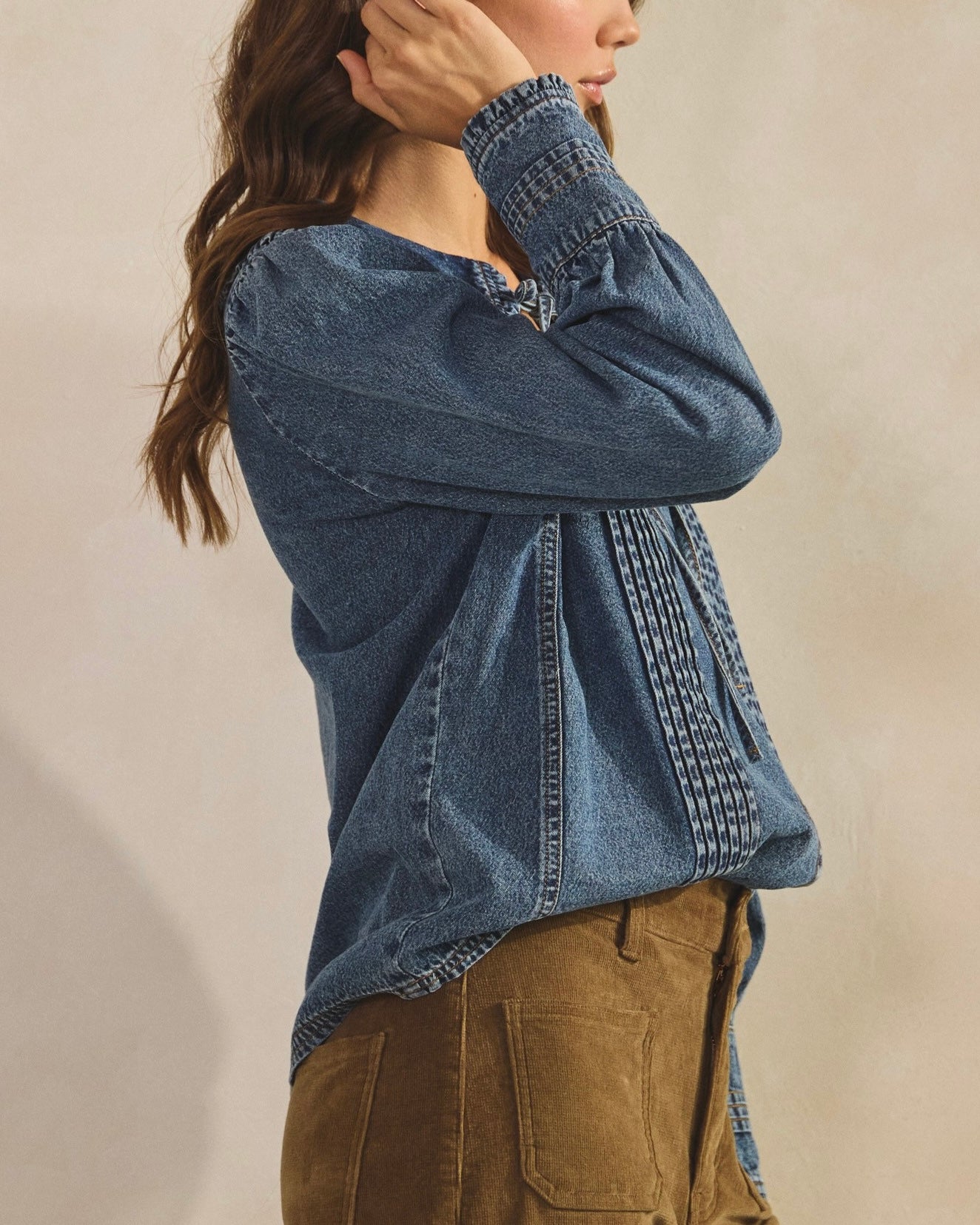 Vintage Wash Sailor Collar Top