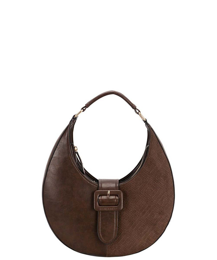 Brown Crescent Shaped Handbag - Blackbird Boutique