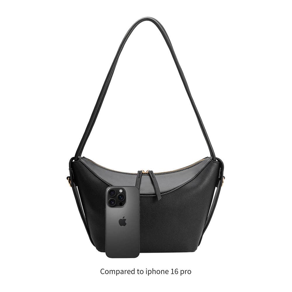 MELIE BIANCO Wesley Black Vegan Shoulder Bag