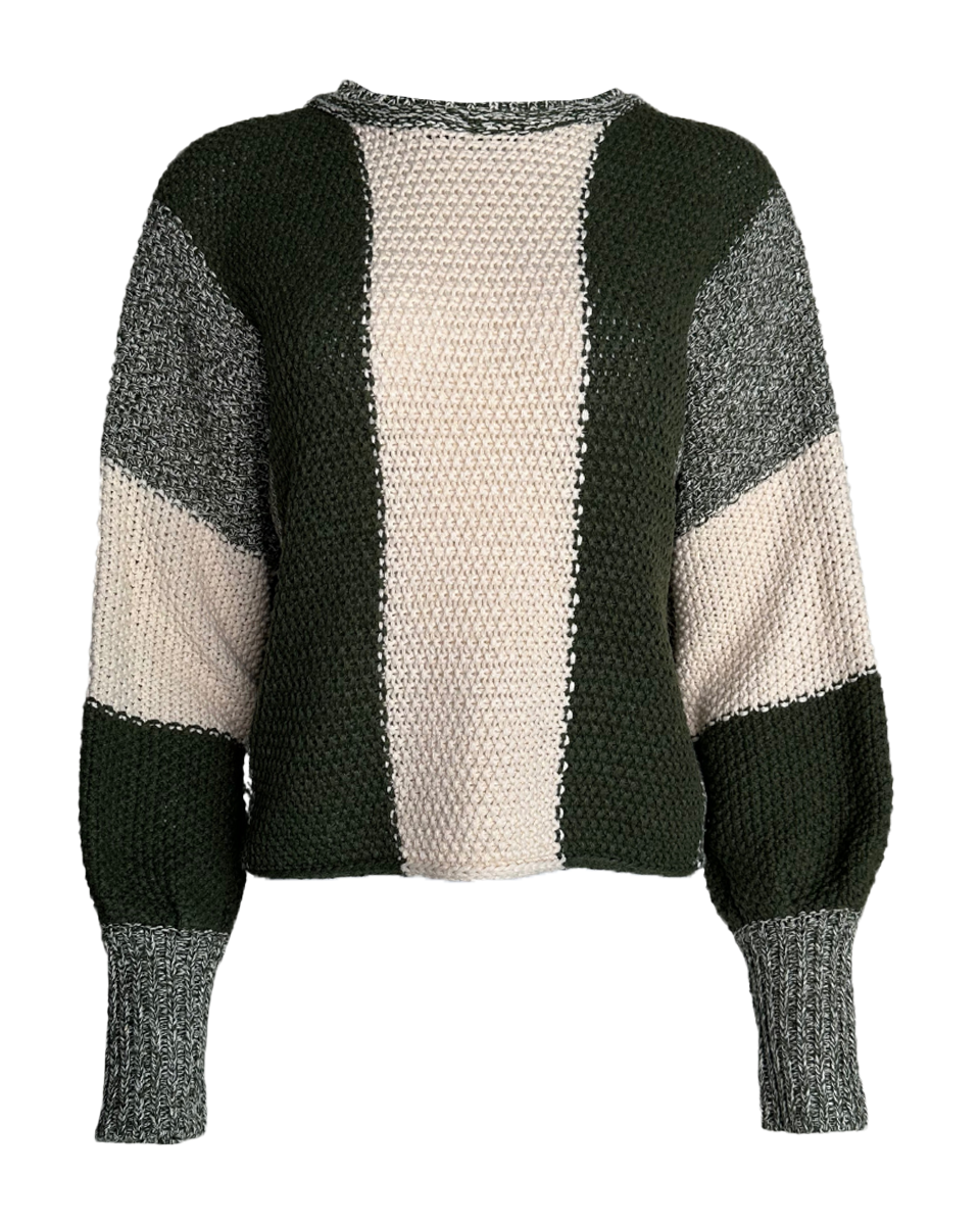 Olive Combo Sweater - Blackbird Boutique