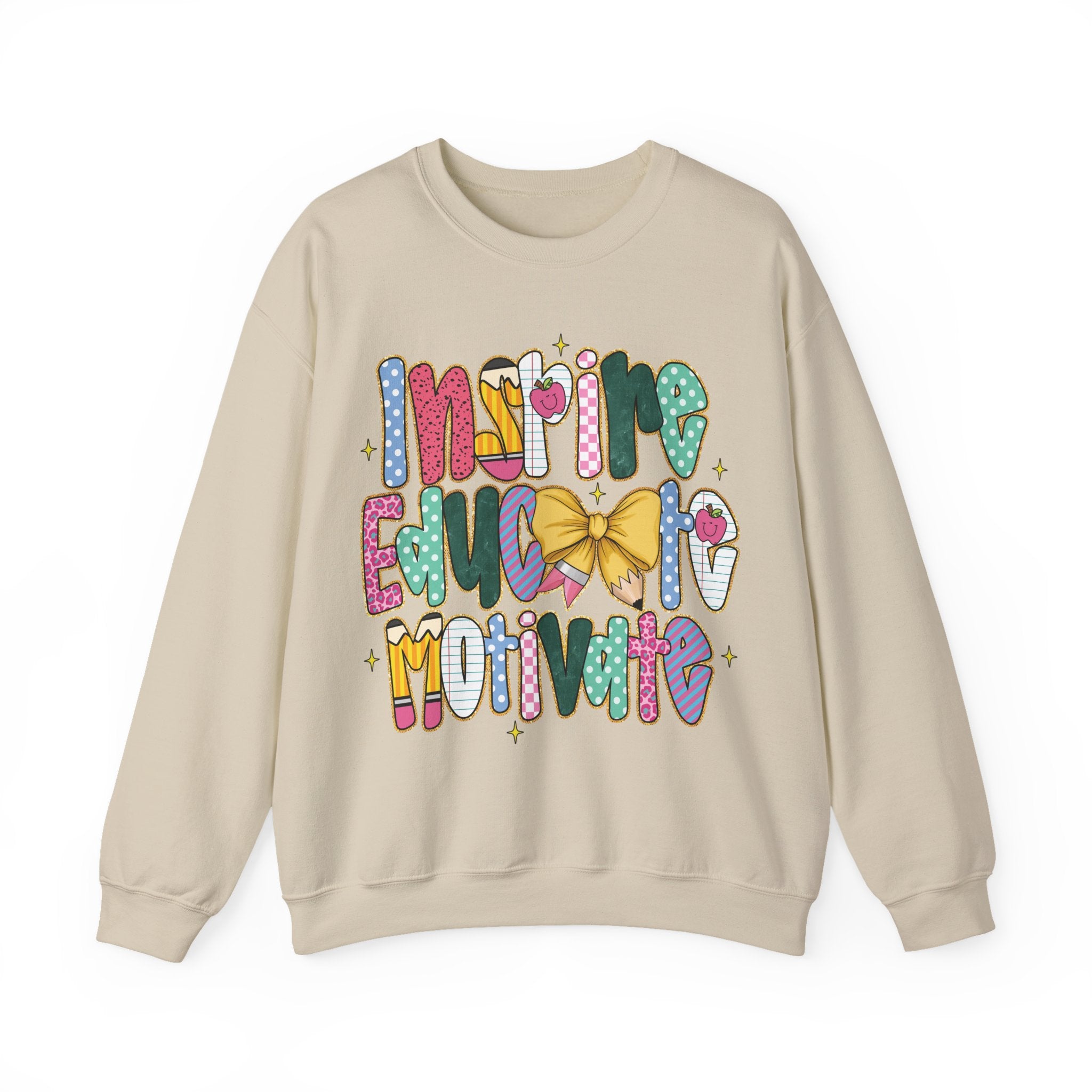 {ONLINE ONLY} Inspire/Educate/Motivate Teacher Graphic Crewneck Sweatshirt
