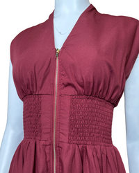 Sleeveless Midi Dress In Merlot