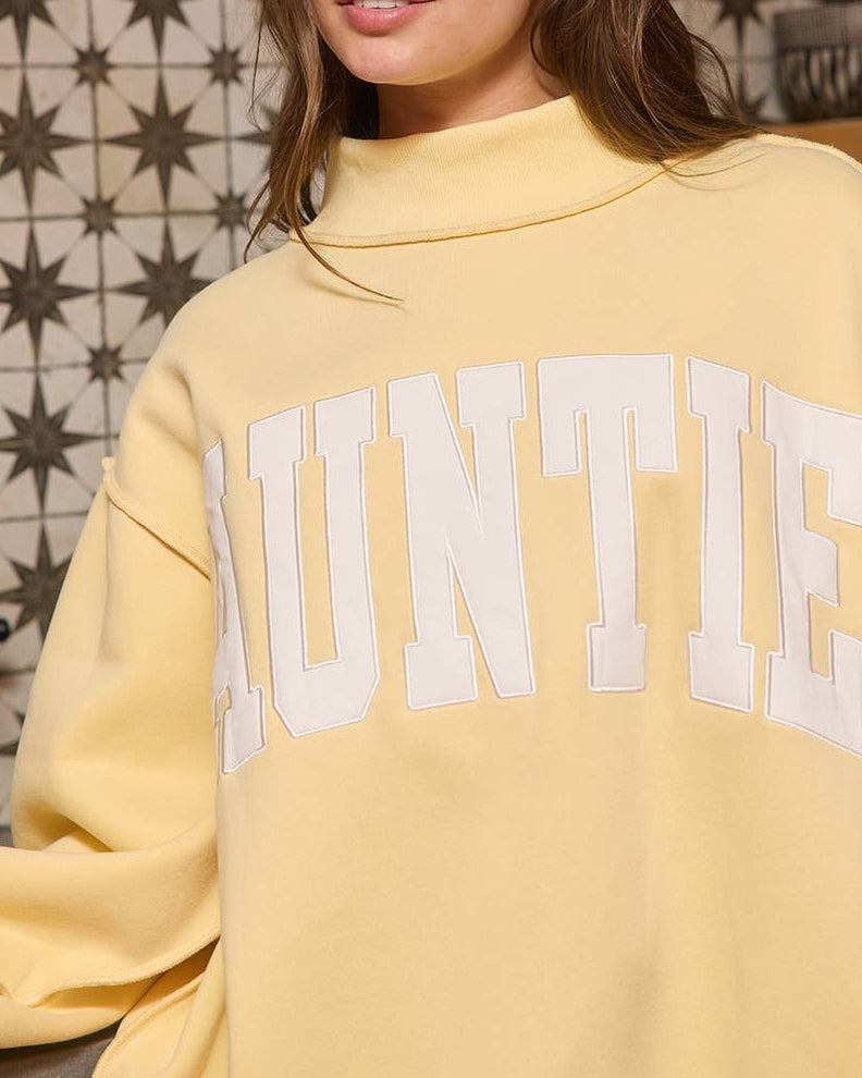 'AUNTIE' Embroidered Applique Sweatshirt