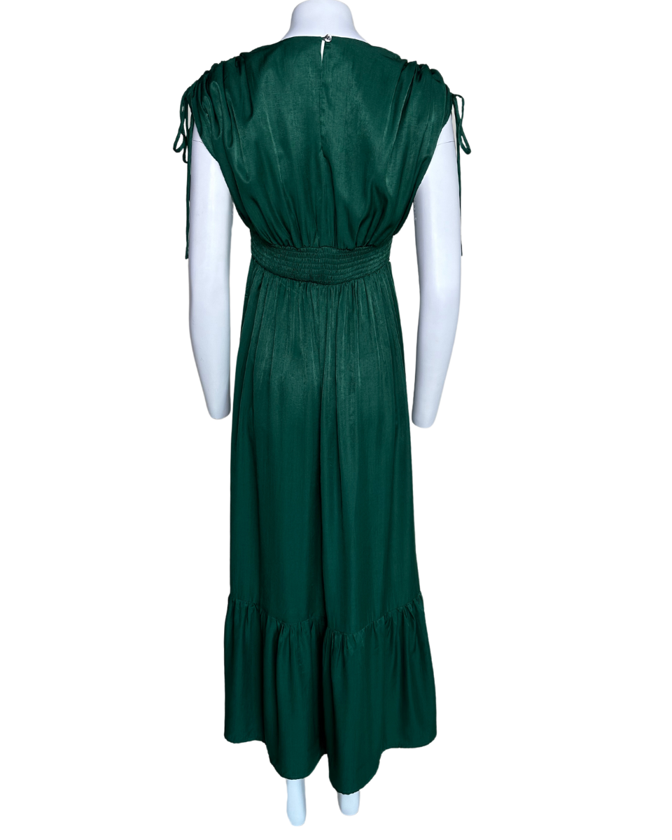 Green Satin Maxi Dress - Blackbird Boutique