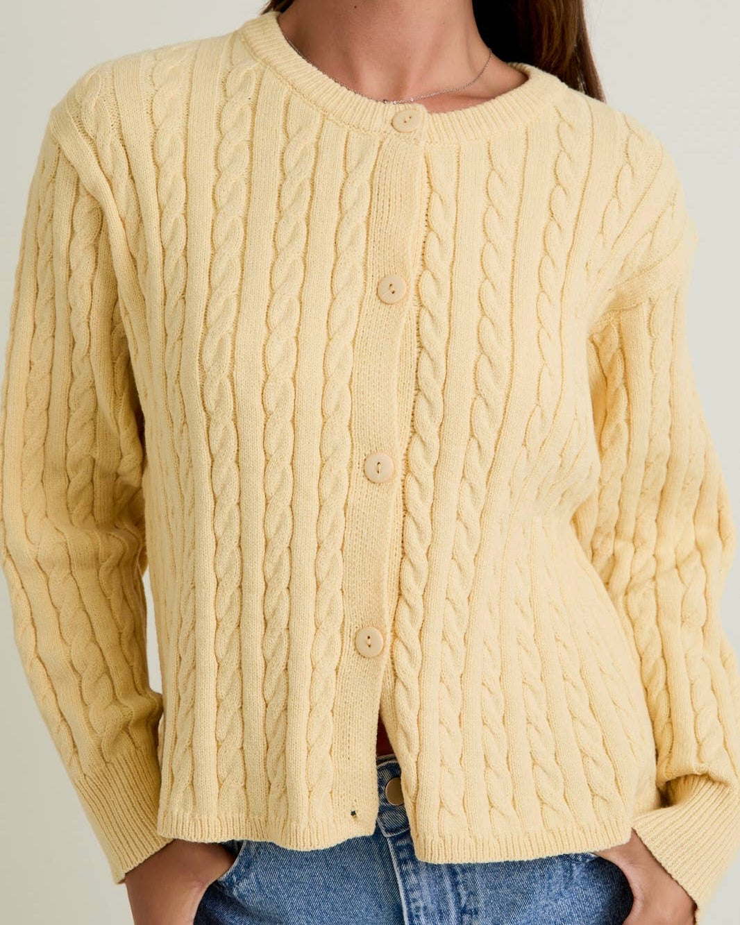 Boxy Cable Knit Cardigan - Blackbird Boutique