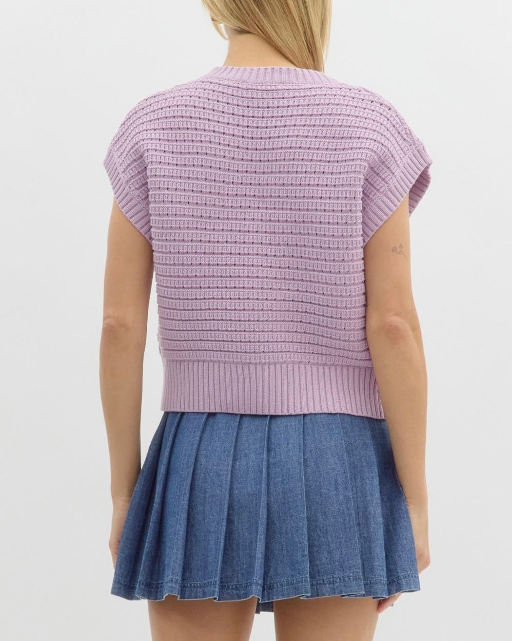 Solid Knit Sleeveless Top in Lavender