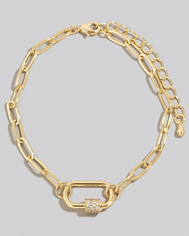 Gold Dipped Pave Chain Bracelet - Blackbird Boutique