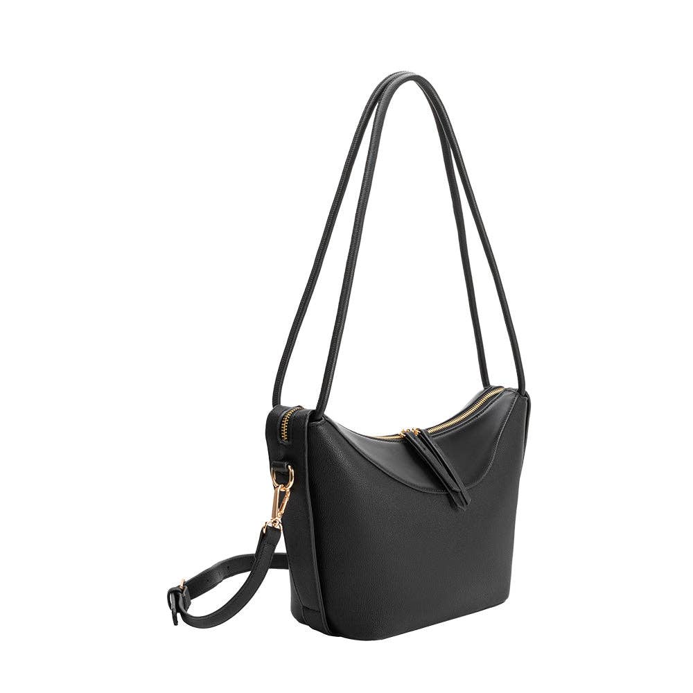 MELIE BIANCO Wesley Black Vegan Shoulder Bag